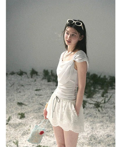 Lace A-Line Mini Skirt