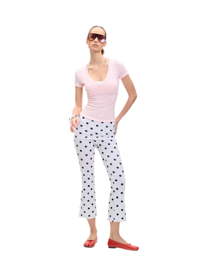 Capri Foldover Flare Pants