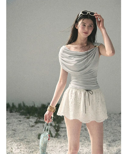 Lace A-Line Mini Skirt