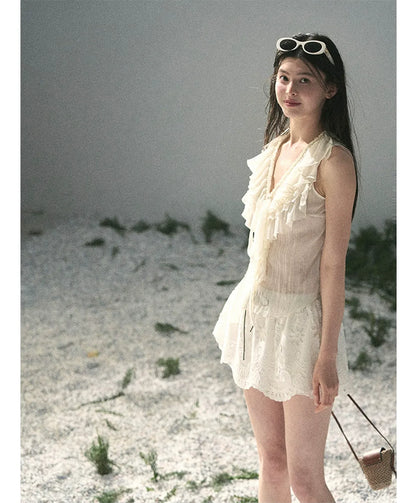 Lace A-Line Mini Skirt