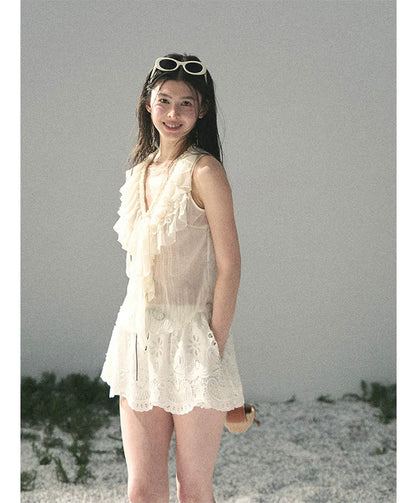 Lace A-Line Mini Skirt