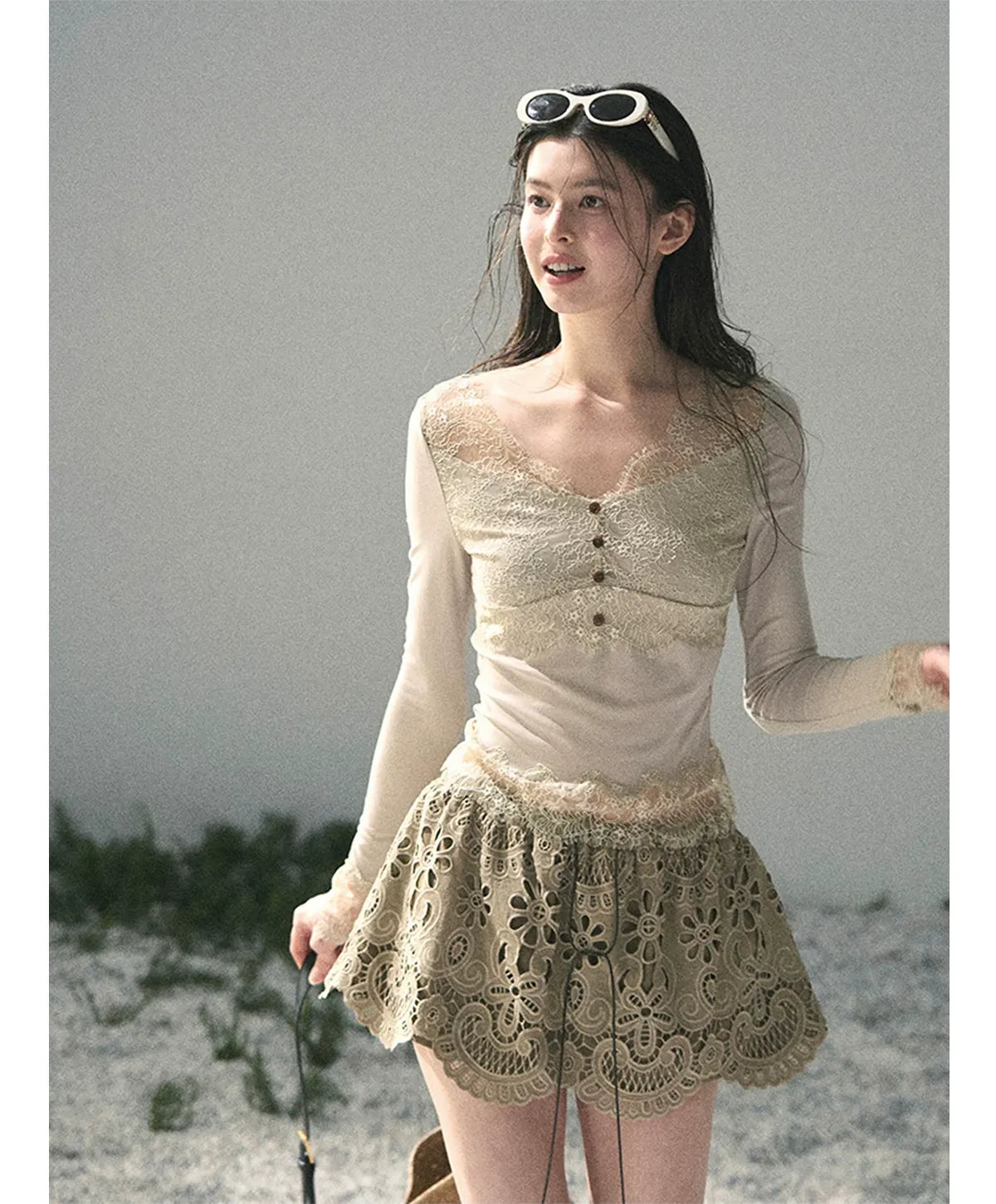 Lace A-Line Mini Skirt