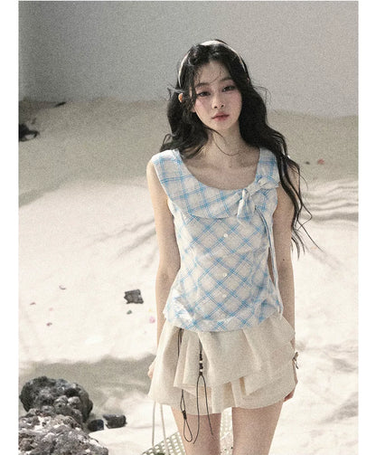 Layered Pleated Skort