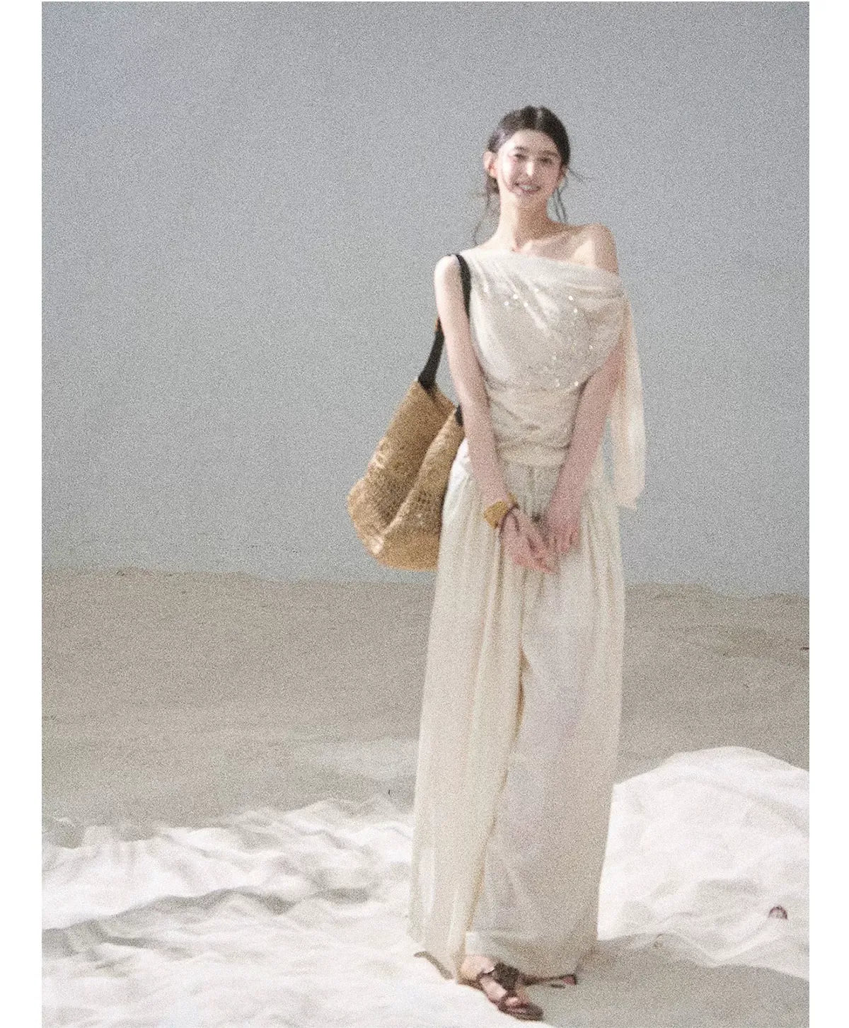 Mesh Drape Rhinestone Top | Final Sale