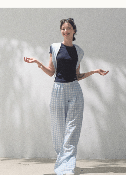 Lyocell Linen Wide-Leg Pants