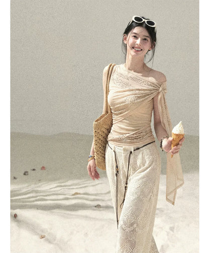 Mesh Drape Rhinestone Top | Final Sale