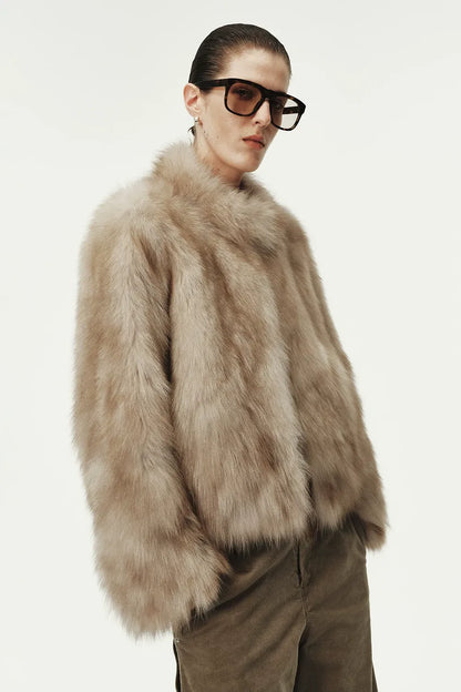 Hand-Dyed Fox Fur Jacket