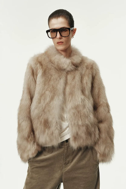 Hand-Dyed Fox Fur Jacket