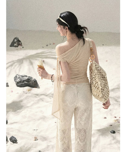 Mesh Drape Rhinestone Top | Final Sale