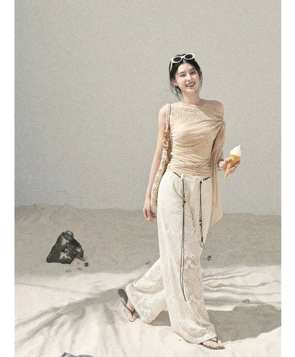 Mesh Drape Rhinestone Top | Final Sale