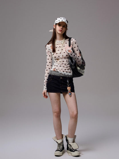 Polka Dot Pet Print Headscarf Baseball Cap