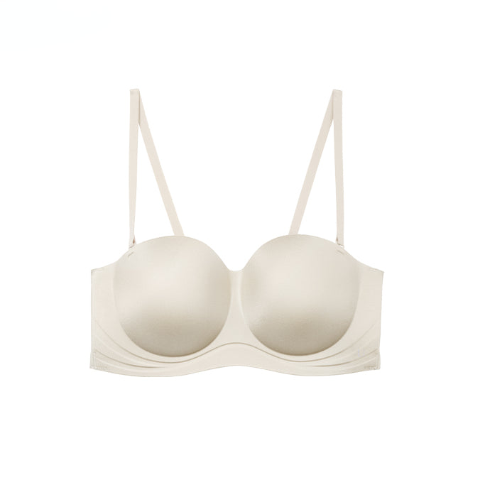 Strapless 3D Gathering Round Cup Bra - CHINASQUAD