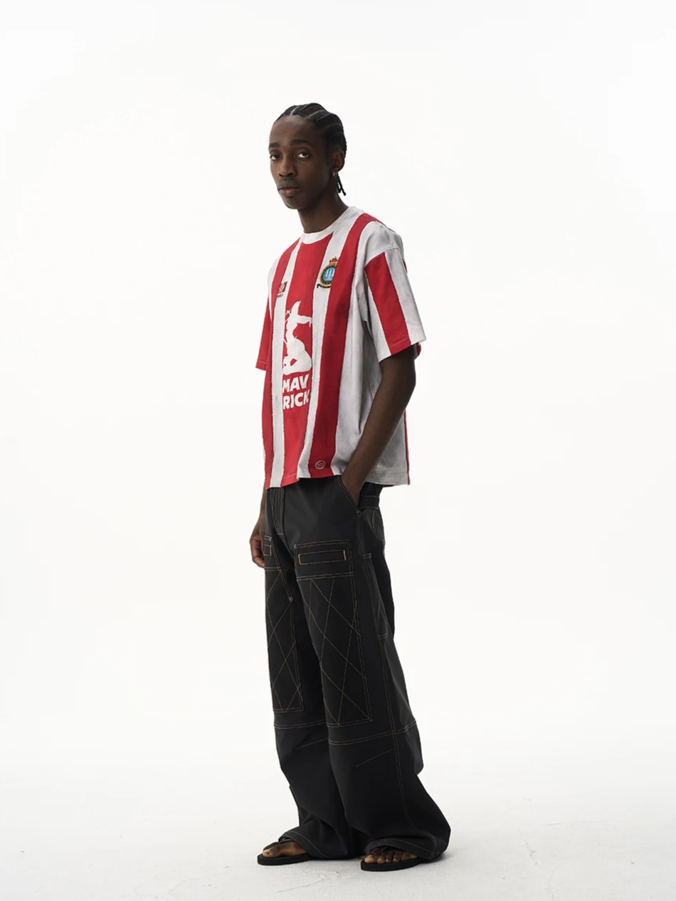 Vintage Washed Striped Jersey T-Shirt