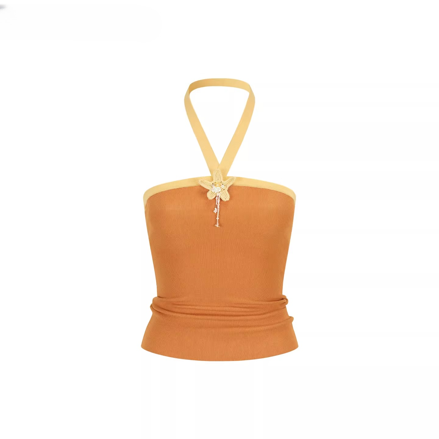 Contrast Halterneck Knit Camisole