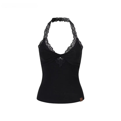Lace-Panel Halter Layering Camisole