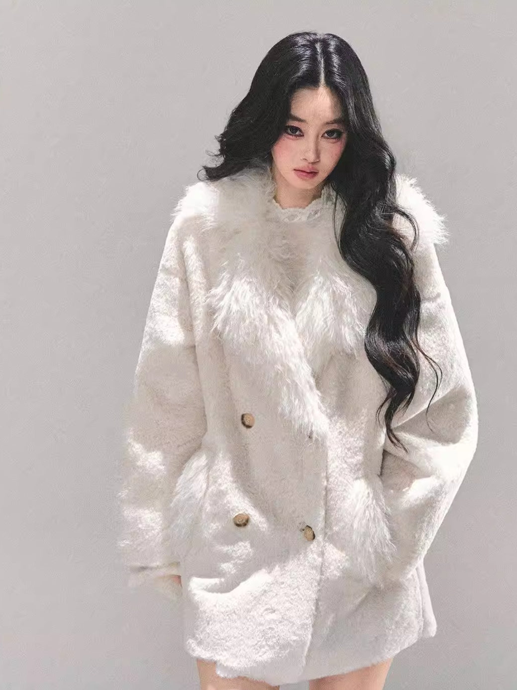 Shearling-Style Faux Fur Winter Coat