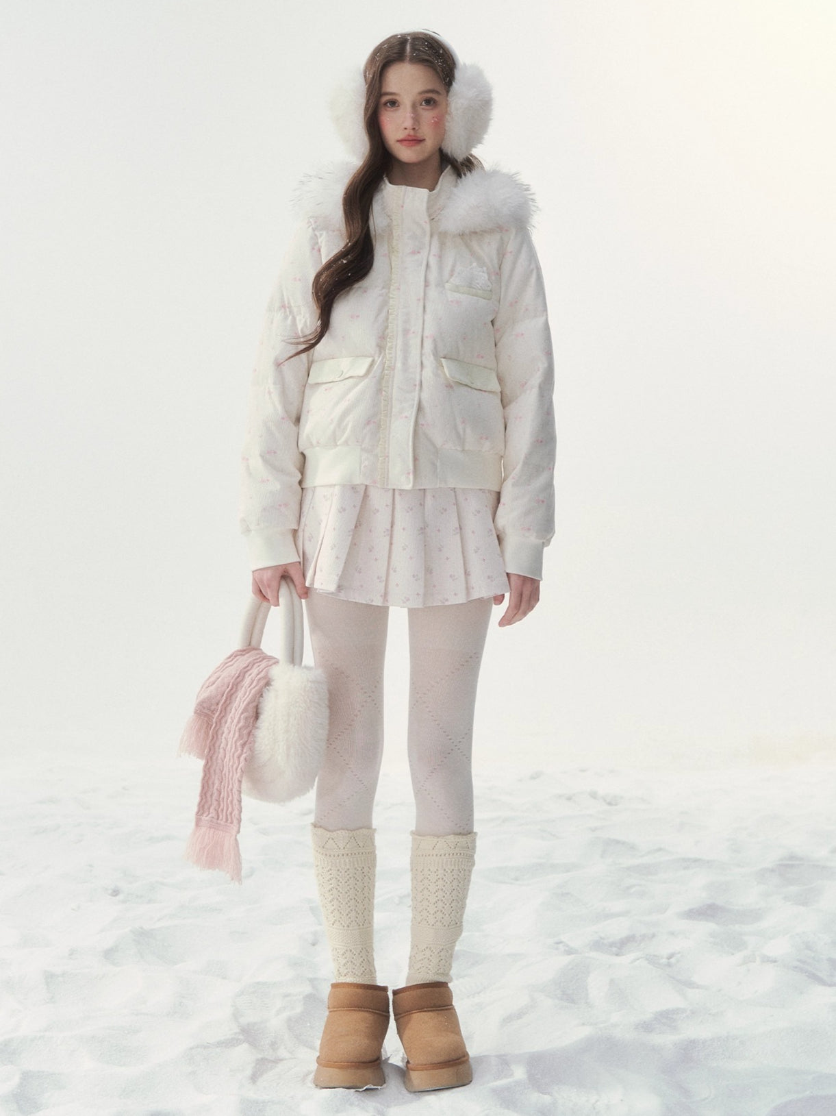 White Fur-Collar Duck Down Jacket