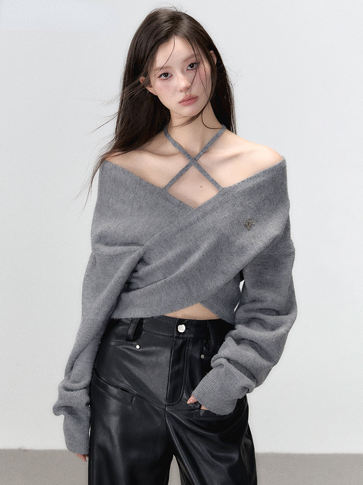 White off hot sale shoulder sweater