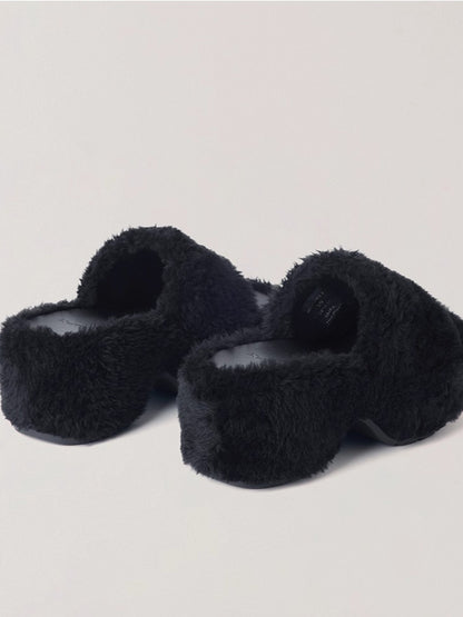 Cross Relic Shearling Heel Mules