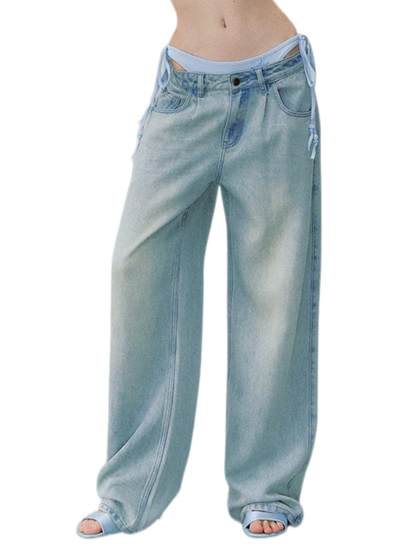 Vintage Washed Lyocell Straight-Leg Jeans