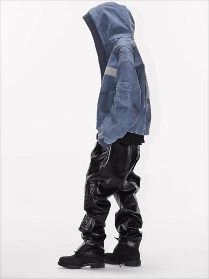 Washed Oversized Utility MA-1 Hooded Jacket