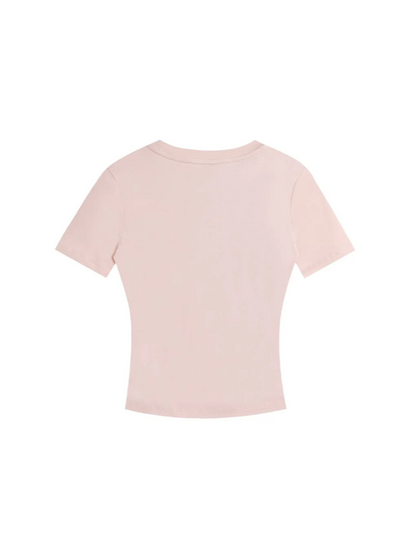 Letters Print Baby Tee In Pink