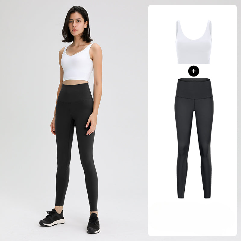 One-piece Tank Top &amp; High-waisted Yoga Capris Set