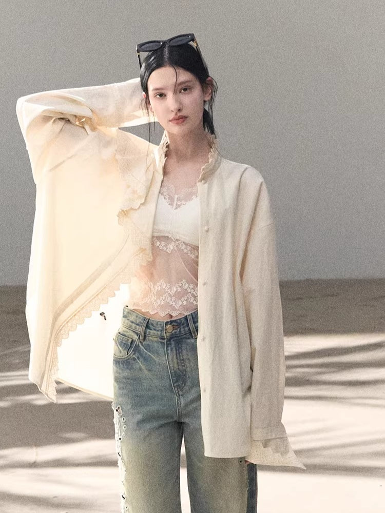 French Satin Lace Backless Camisole