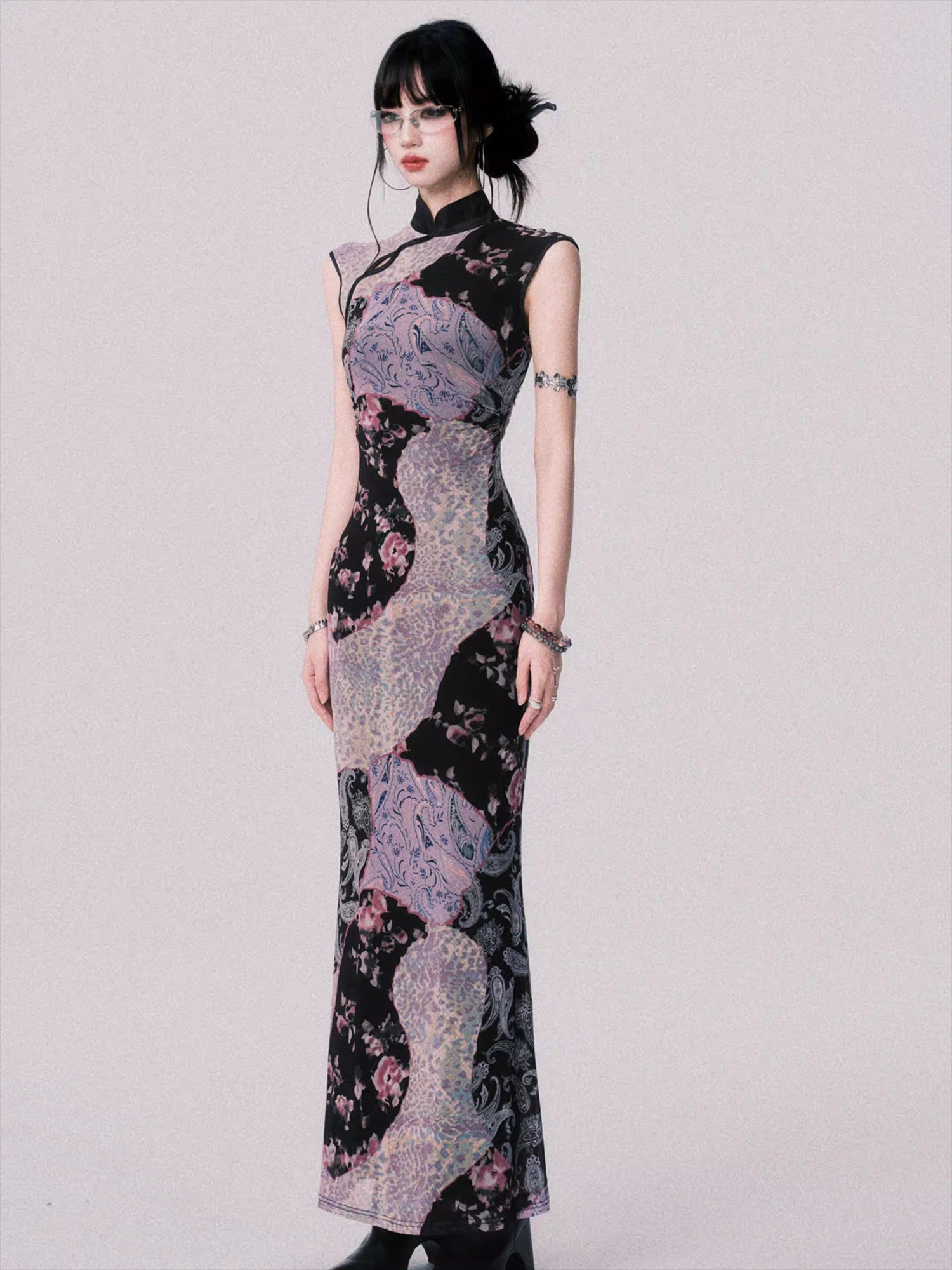 Mesh New Chinese-Style Cheongsam Dress