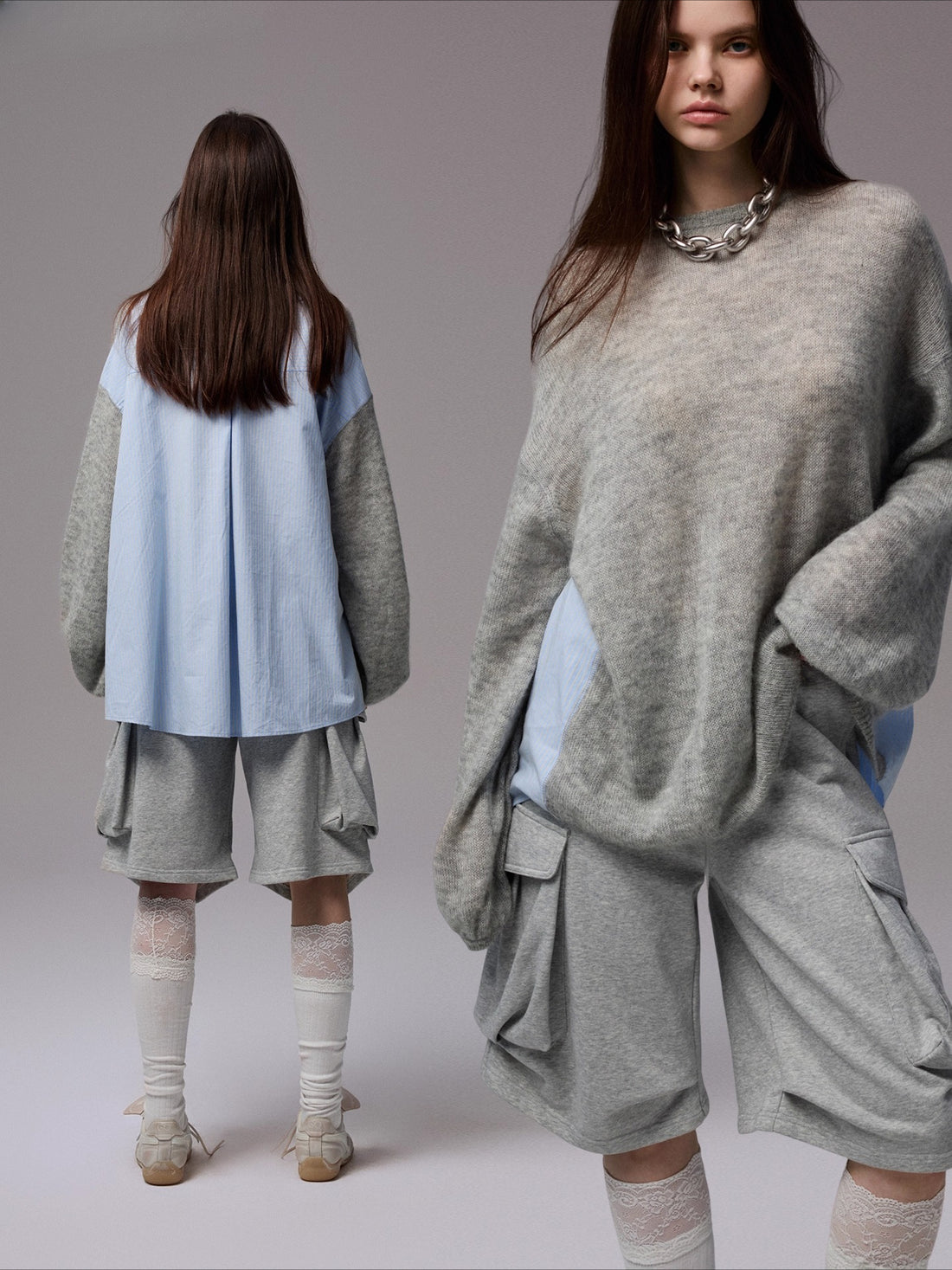 Mohair Panel Knit Sweater