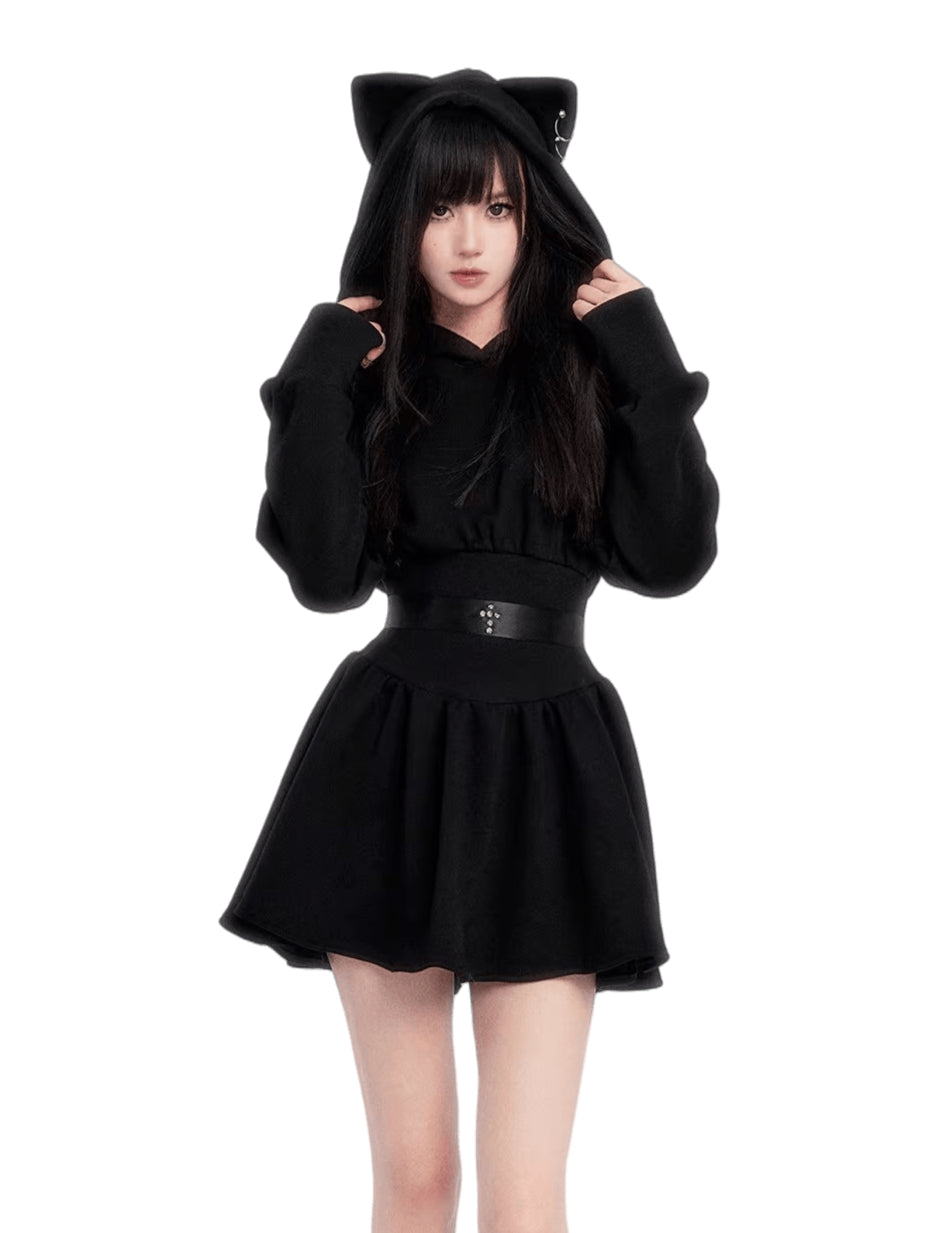 Waist-Cinching Sweatshirt Dress