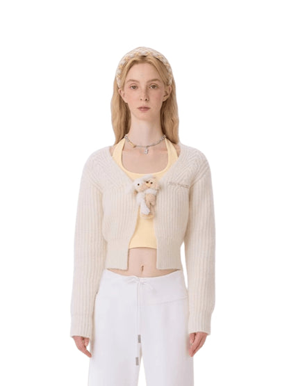 Hug Doll Fitted Knit Cardigan