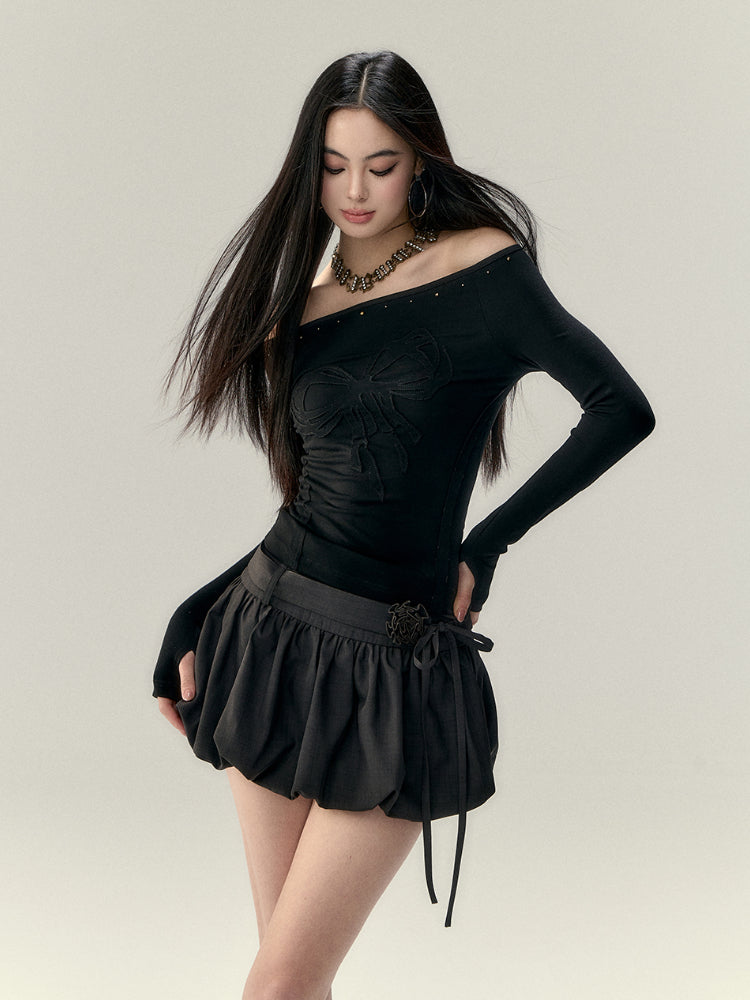 Rose Flower Waist Belt Tulle Skirt