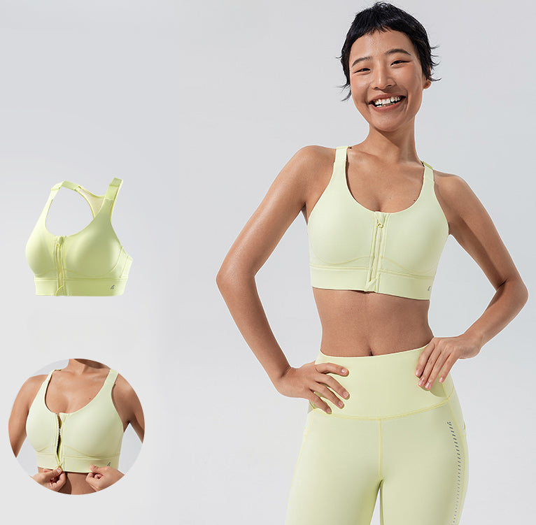 Front-zip One-piece High-strength Yoga Sports Bra