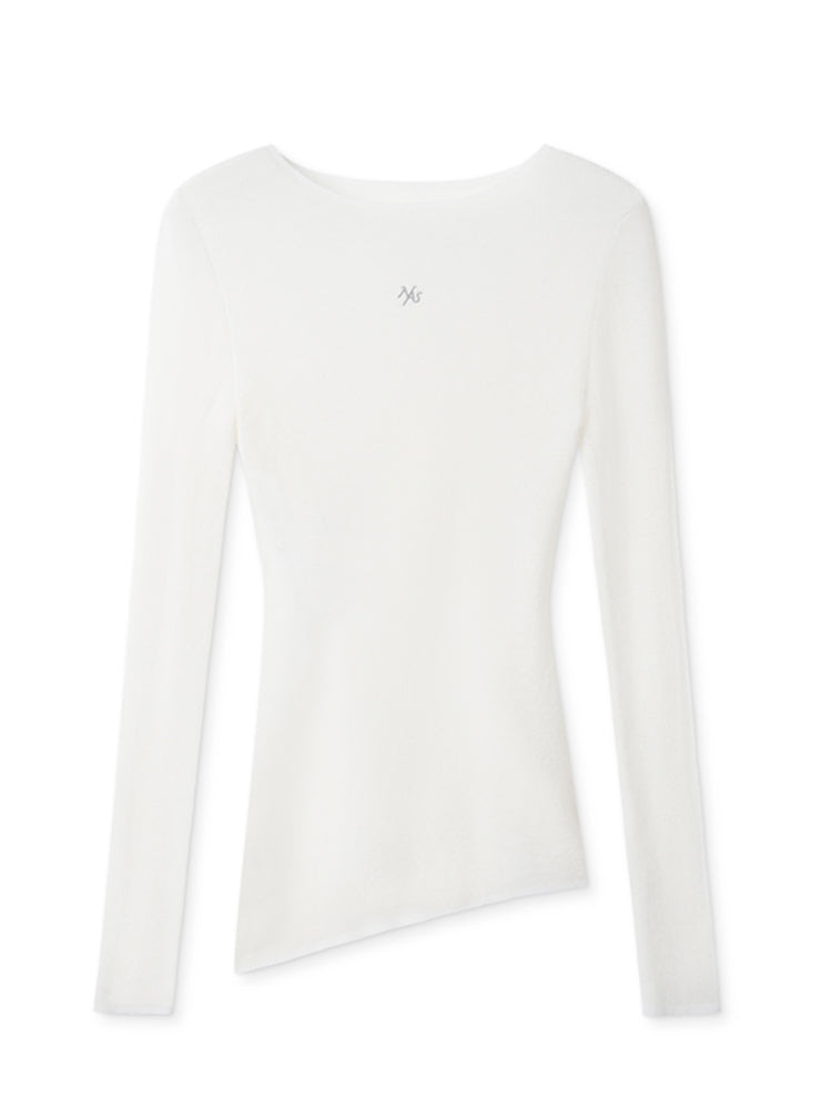 Wool Thin Crewneck Long-sleeve Blouse - CHINASQUAD