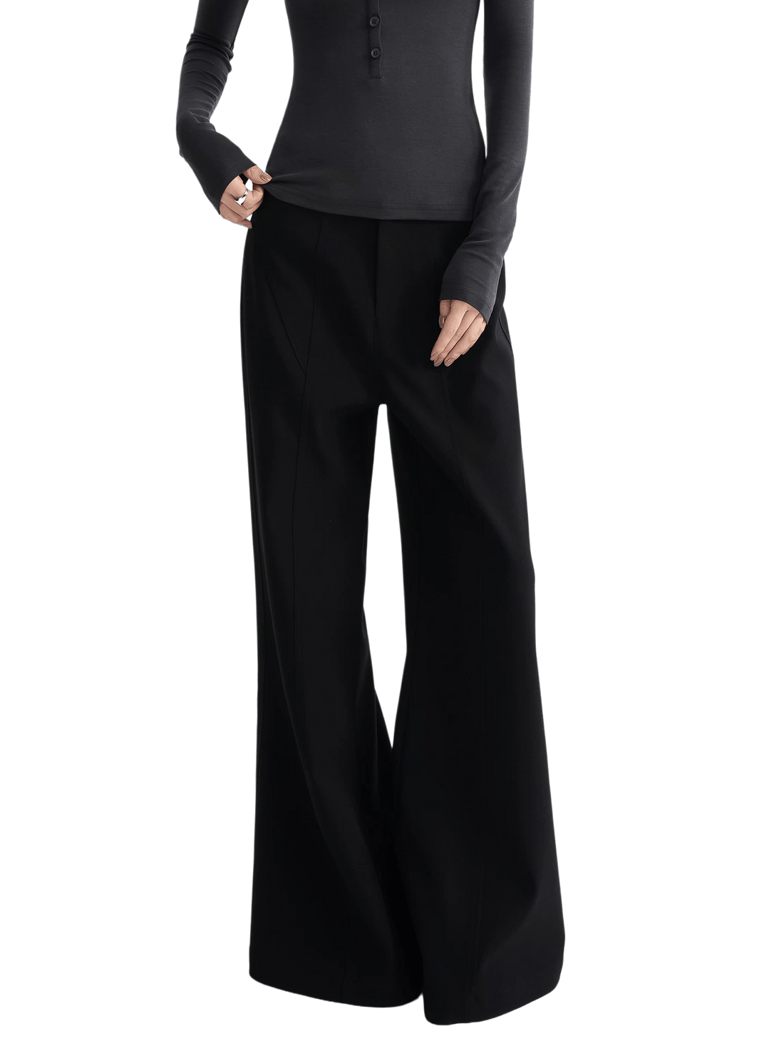Wool-Blend Flared Tailored Trousers