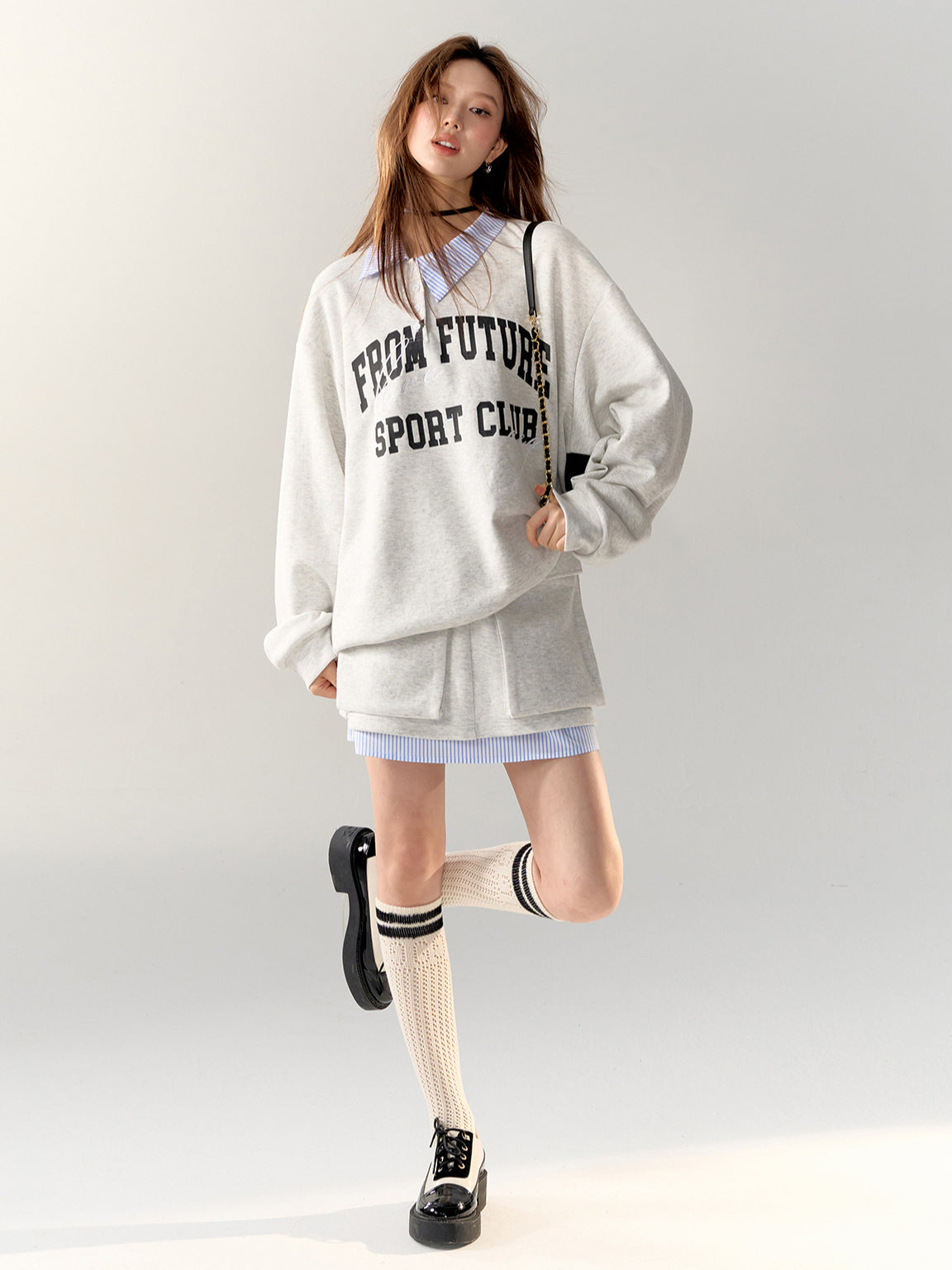 American College Style Sports Sweatshirt