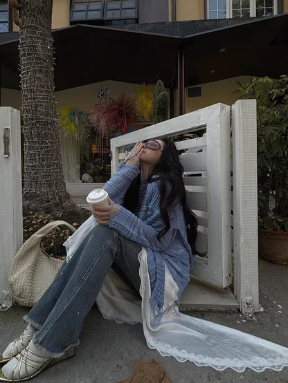 Paint-Splatter Flared Denim Pants