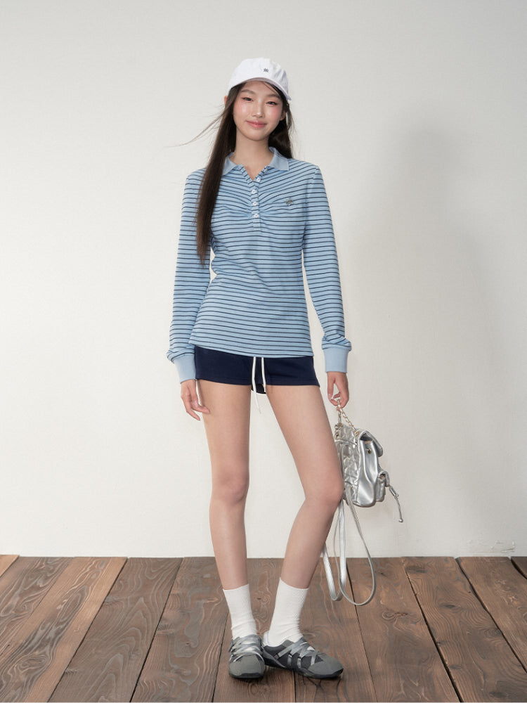 Striped Polo Long-Sleeve T-shirt - CHINASQUAD