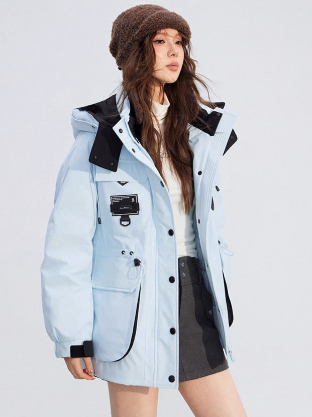 Colorblock Down Parka Jacket