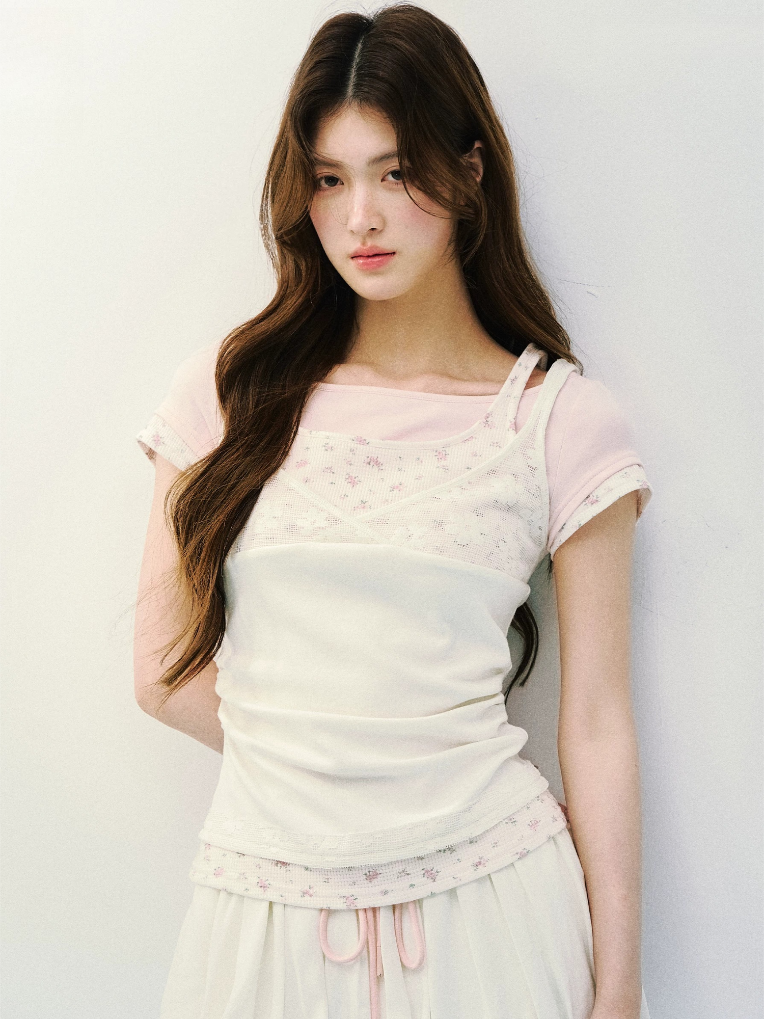 Layered Lace Knit Tee