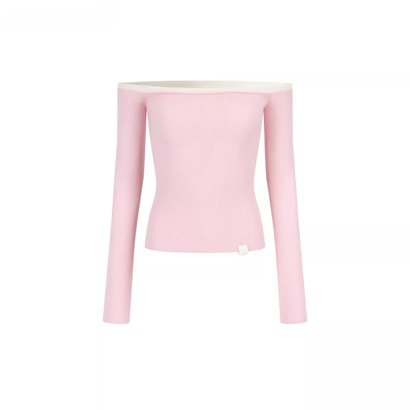 Contrast Trim Off-Shoulder Knit Top