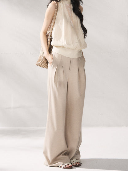 High-Waisted Relaxed Wide-Leg Trousers