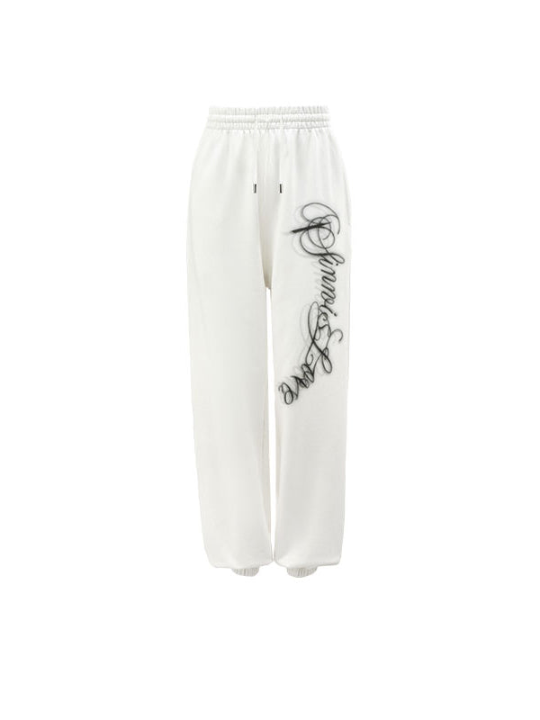 Letter Print Loose Elastic Cuffs Joggers