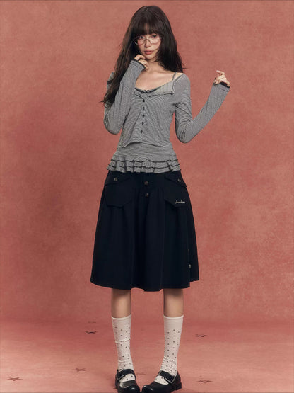 Lyocell Knit Cardigan Lace-Trim Camisole Set