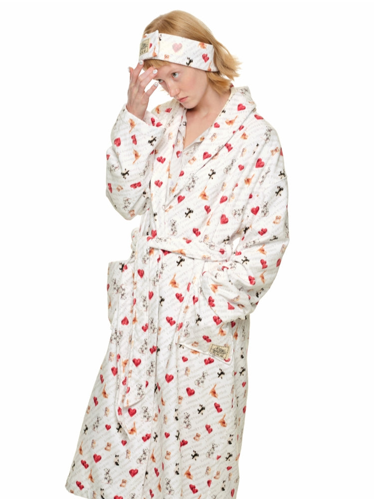 Leopard Cat Printed Bathrobe