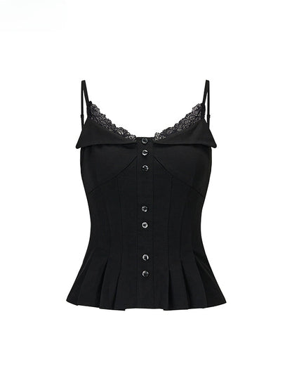 Black Lace Paneling Camisole