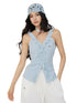 V-neck Lace Ruffled Vest - CHINASQUAD