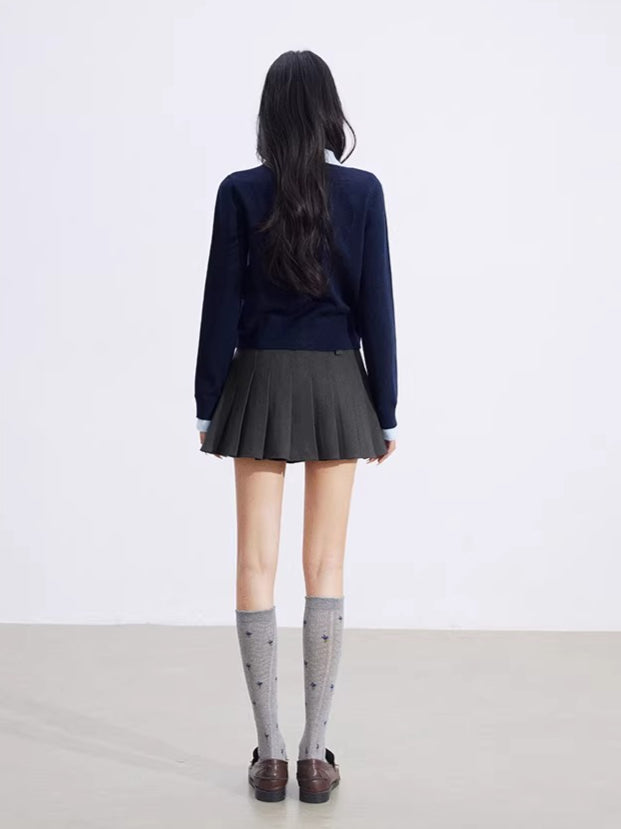 Layered-Effect Knit Polo Top