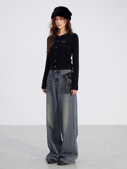 Dual-Layer Cable-Knit Long-Sleeve Turtleneck